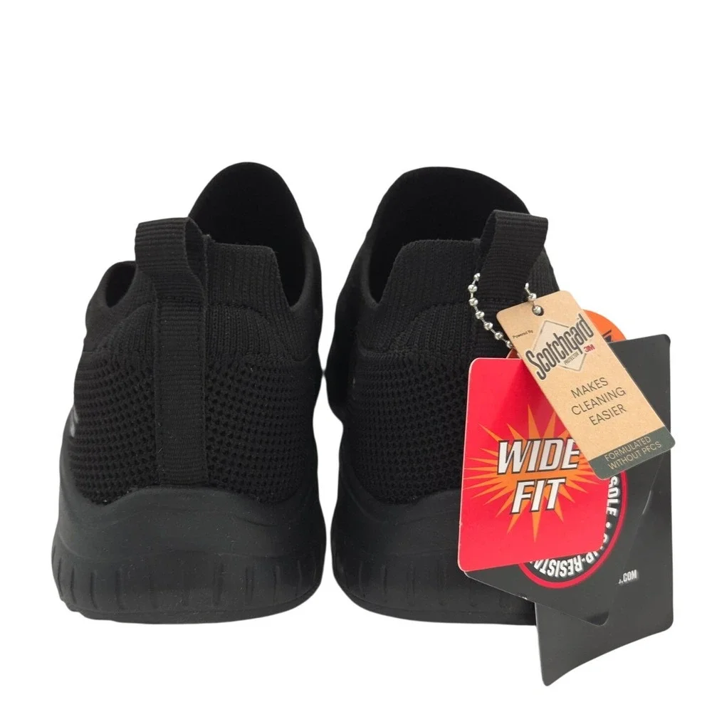 Skechers Squad Chaos Jasul Work Shoes Women 7 WIDE Black Slip Resistant NEW
